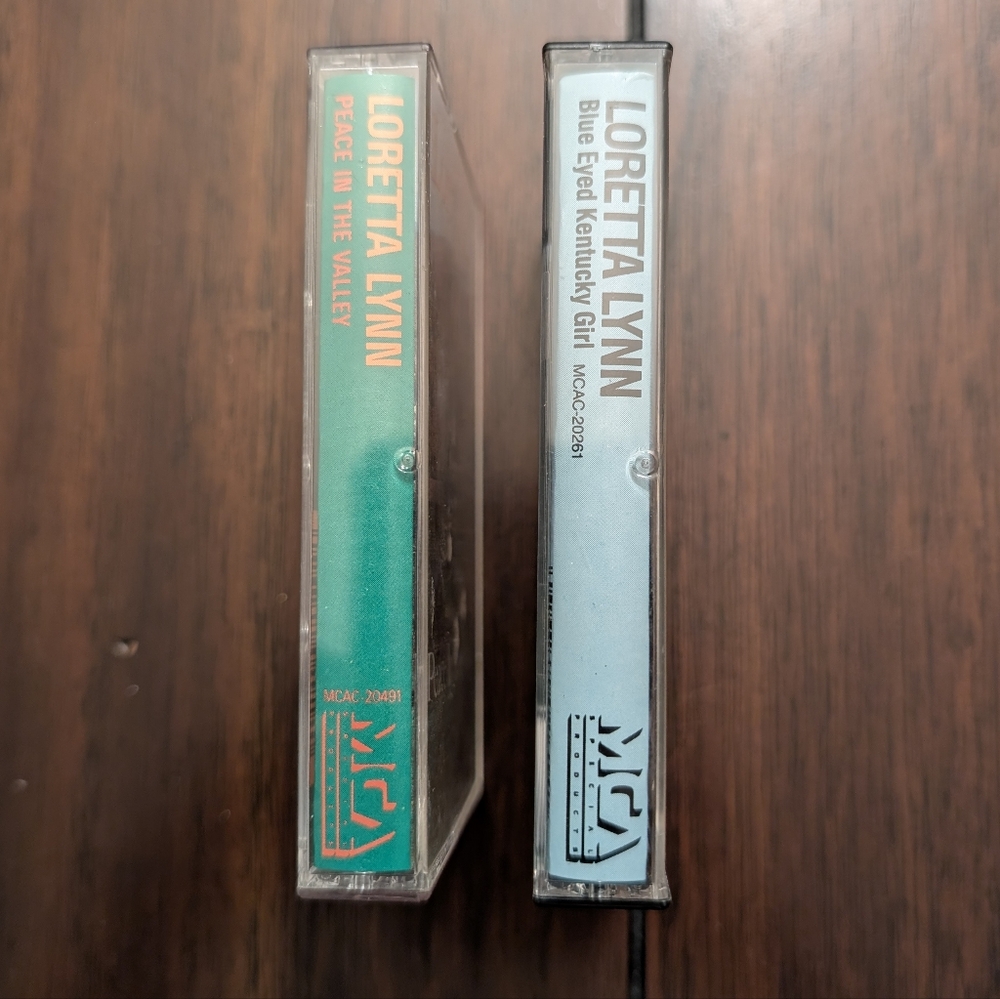 Vintage Loretta Lynn Cassettes - Peace in the Valley & Blue Eyed Kentucky Girl